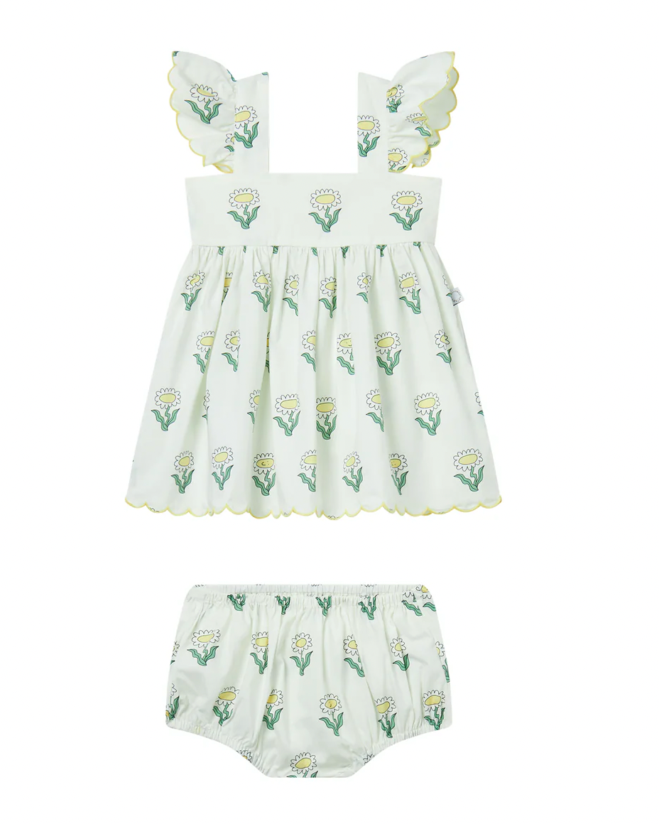 daisy dress with shoulder frills