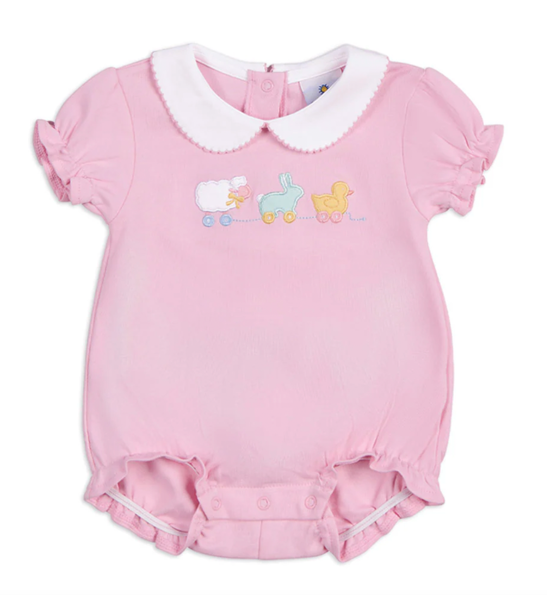 Knit Romper With Bunny, Chick, & Lamb 3M-18M