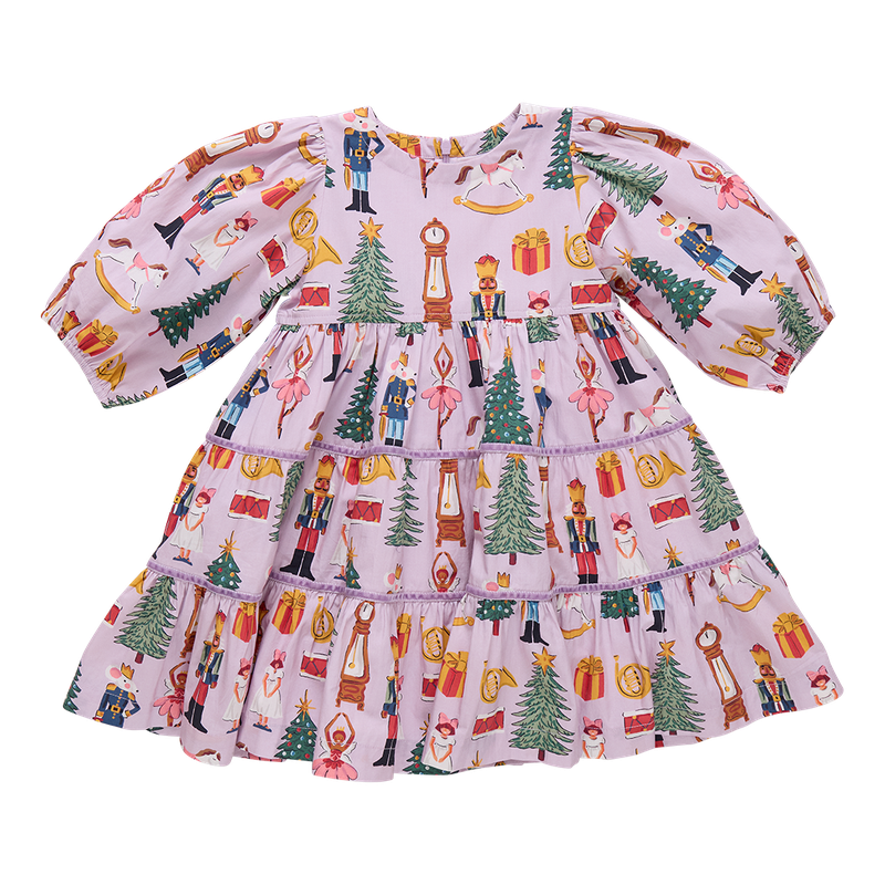 Girls Peachy Dress - Lavender Nutcracker