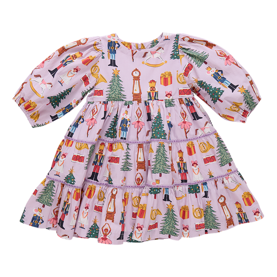 Girls Peachy Dress - Lavender Nutcracker