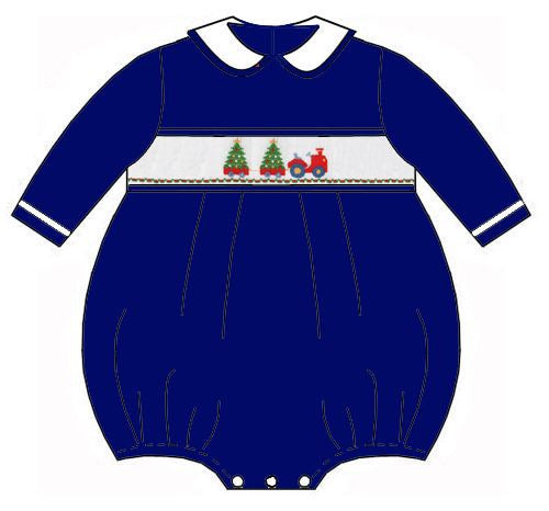 X´mas TREE TRAIN BOY´S - Navy blue corduroy boy´s short bubble L/S