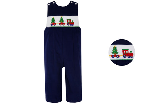 X´mas TREE TRAIN BOY´S - Navy blue corduroy boy´s long jon jon