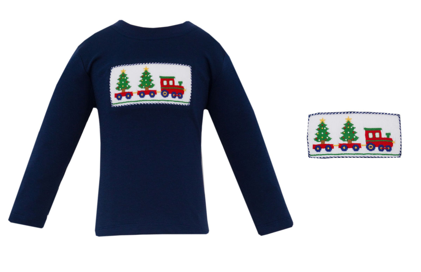 X´mas TREE TRAIN BOY´S - Navy knit boy´s T-Shirt L/S