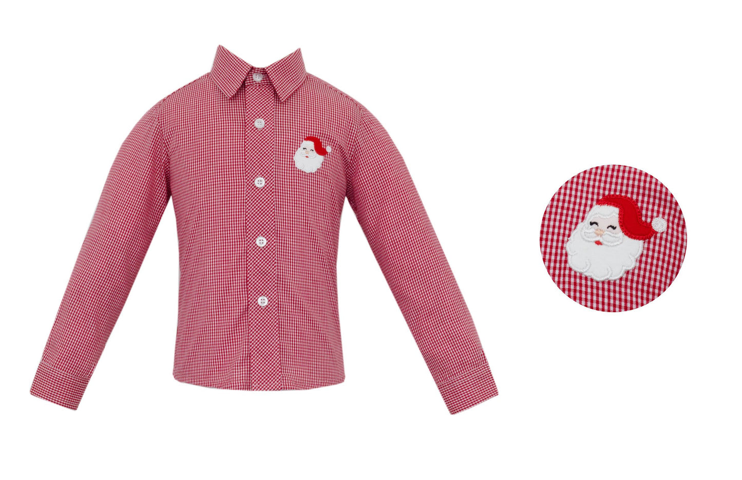 SANTA- Red gingham boy´s button down shirt 0