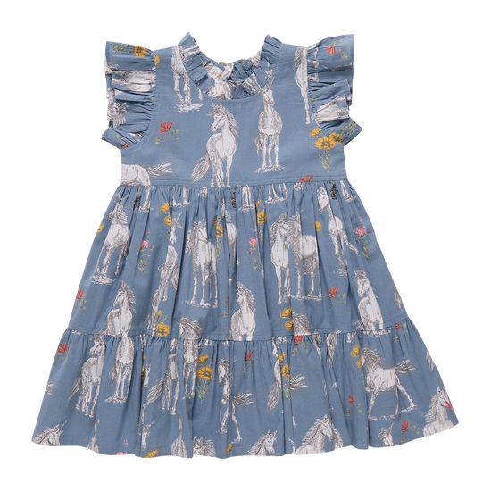 Girls Jennifer Dress - Unicorn Field