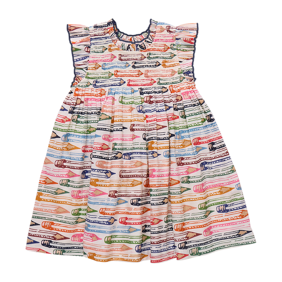 Girls Stevie Dress - Colored Pencils