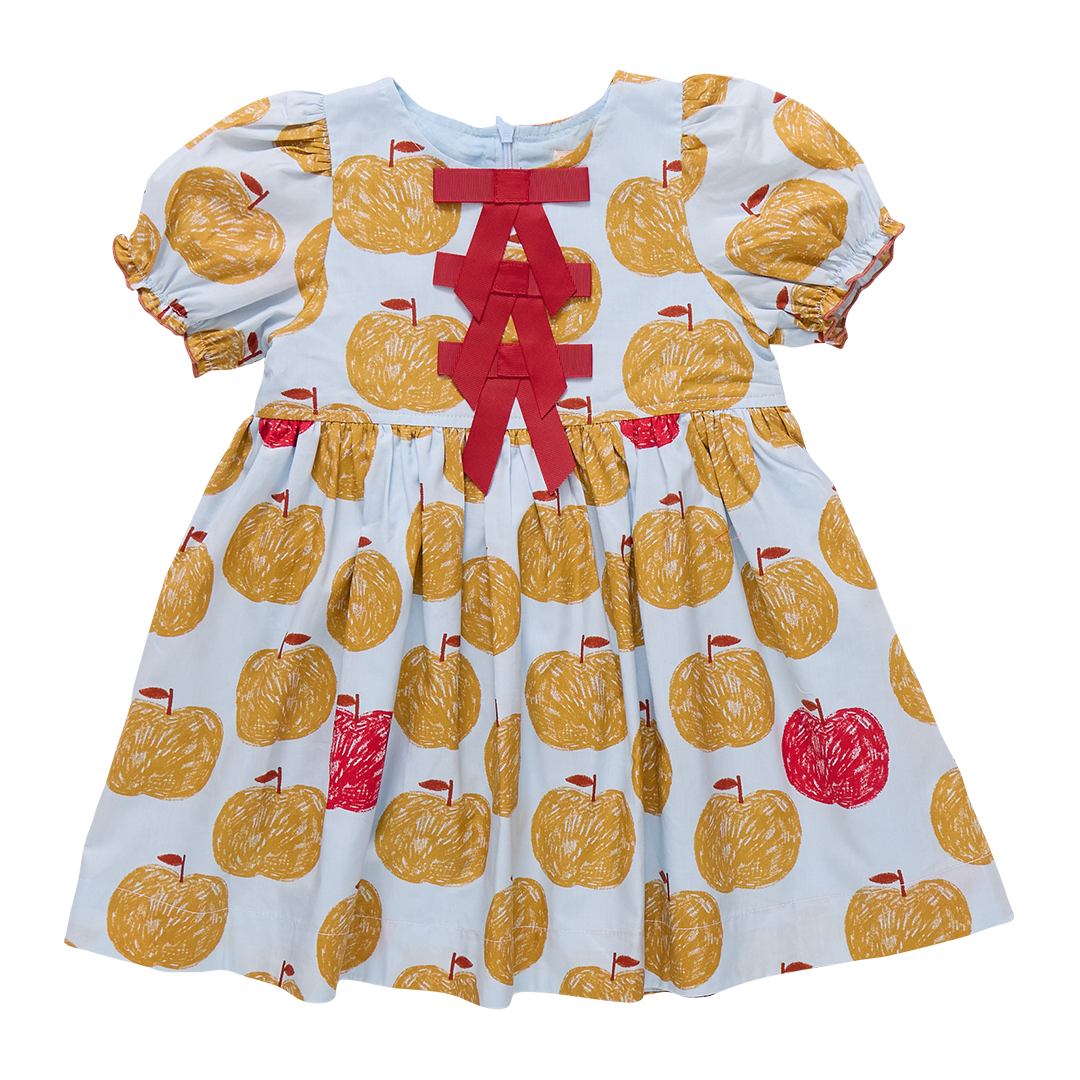 Girls Hermione Dress - Gold Apples