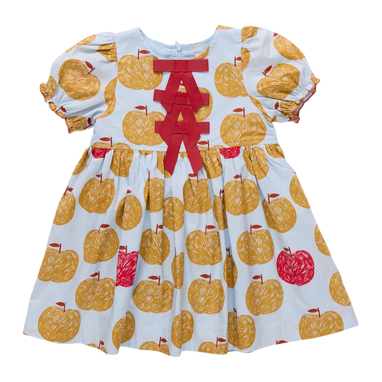 Girls Hermione Dress - Gold Apples