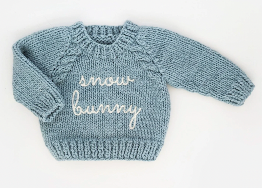 Snow Bunny Surf Blue Crew Neck Sweater