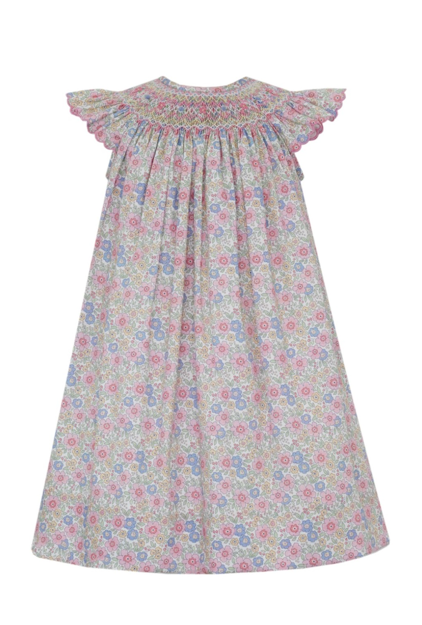 GISELLE- Pink & Blue liberty floral angel wing bishop