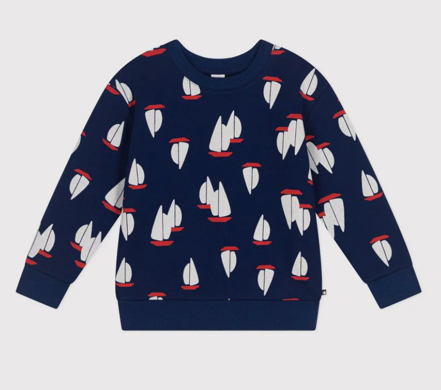Boy Boat Print Sweatshirt