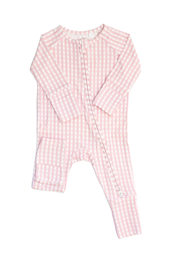 Sleep-Romper-Gingham