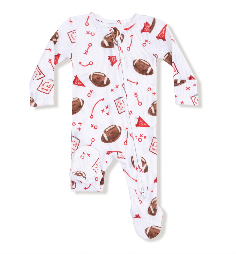 Game Day - Grey - 2 Way Zipper Footie