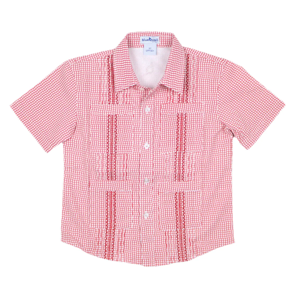 Guayabera Game Day Check Short Sleeve Shirt