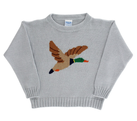 Crew neck sweater with duck