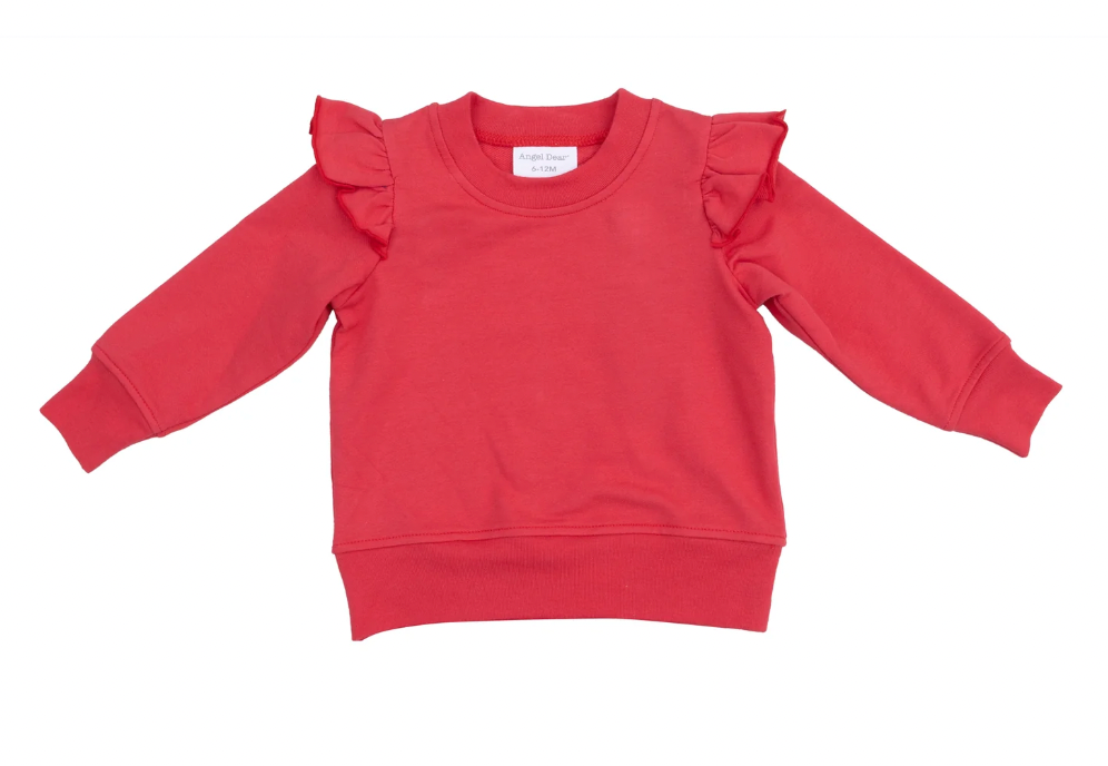 French Terry Sport - Varsity - Red - Ruffle Sweatshirt