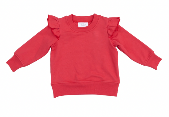 French Terry Sport - Varsity - Red - Ruffle Sweatshirt