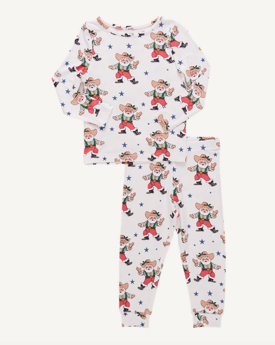 Kids Bamboo PJ Set - Western Santas
