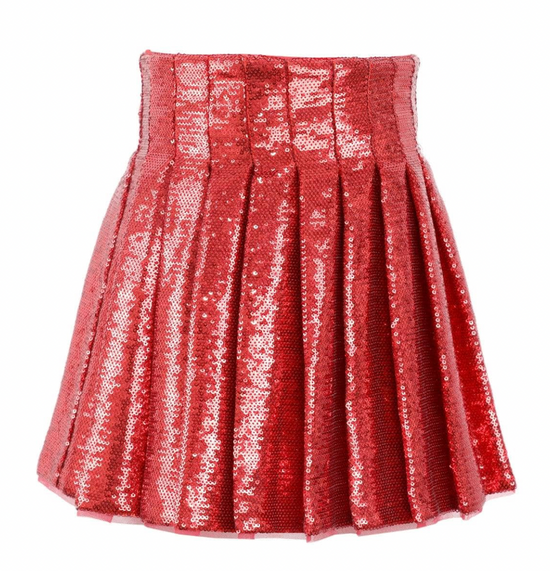 Scarlet-Pleated-Shimmer-Skirt