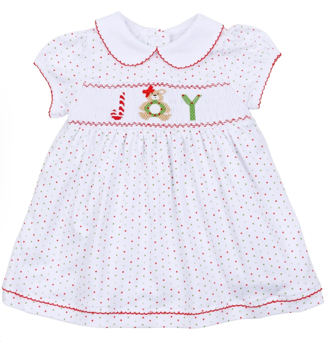 smocked collared s/s dress set