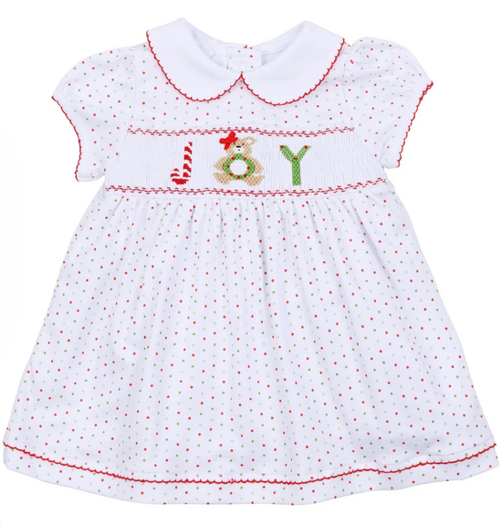smocked collared s/s dress set