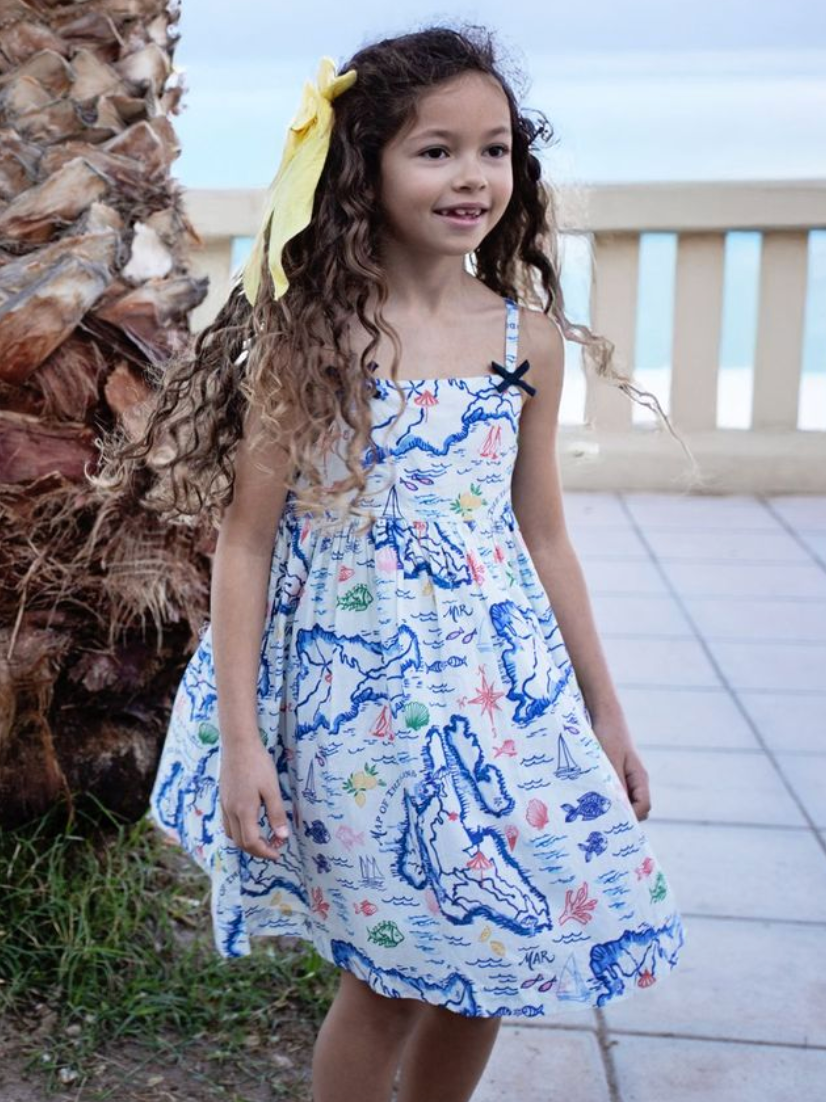 Girls Tia Dress - Island Map