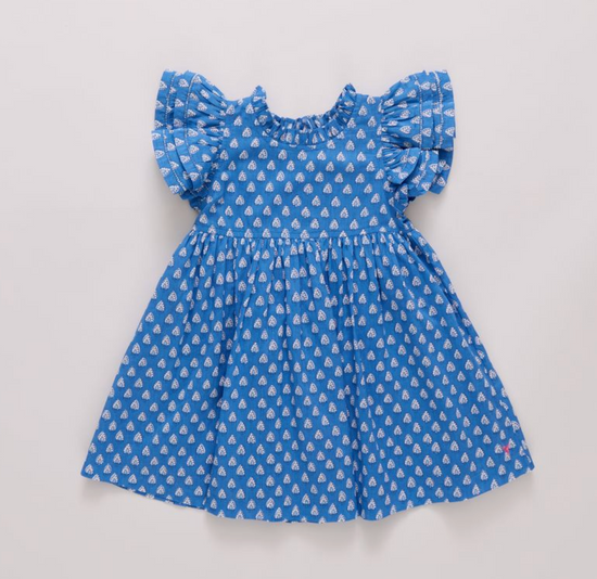 Girls Jennifer Dress - Blue Tear Drop