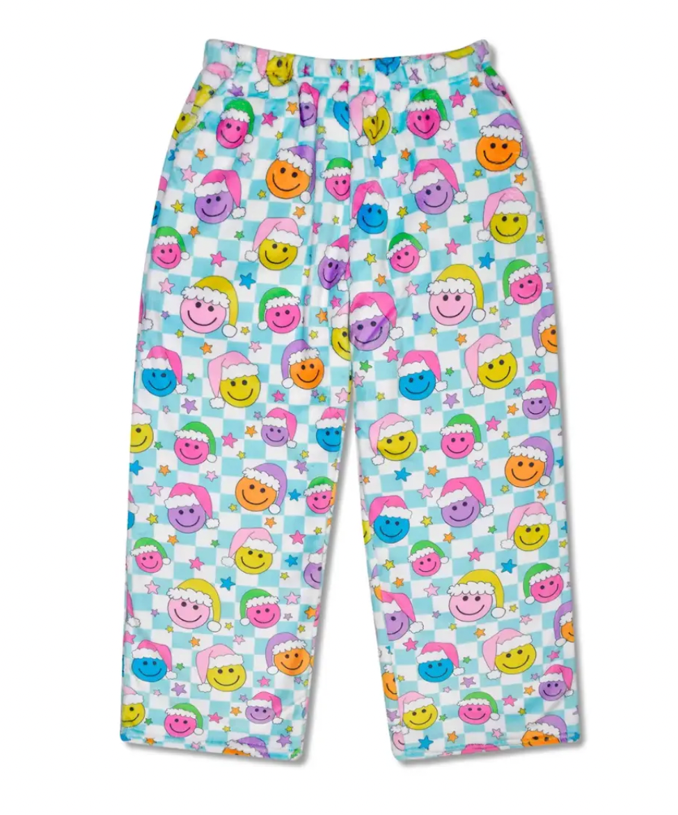happy santa plush pants