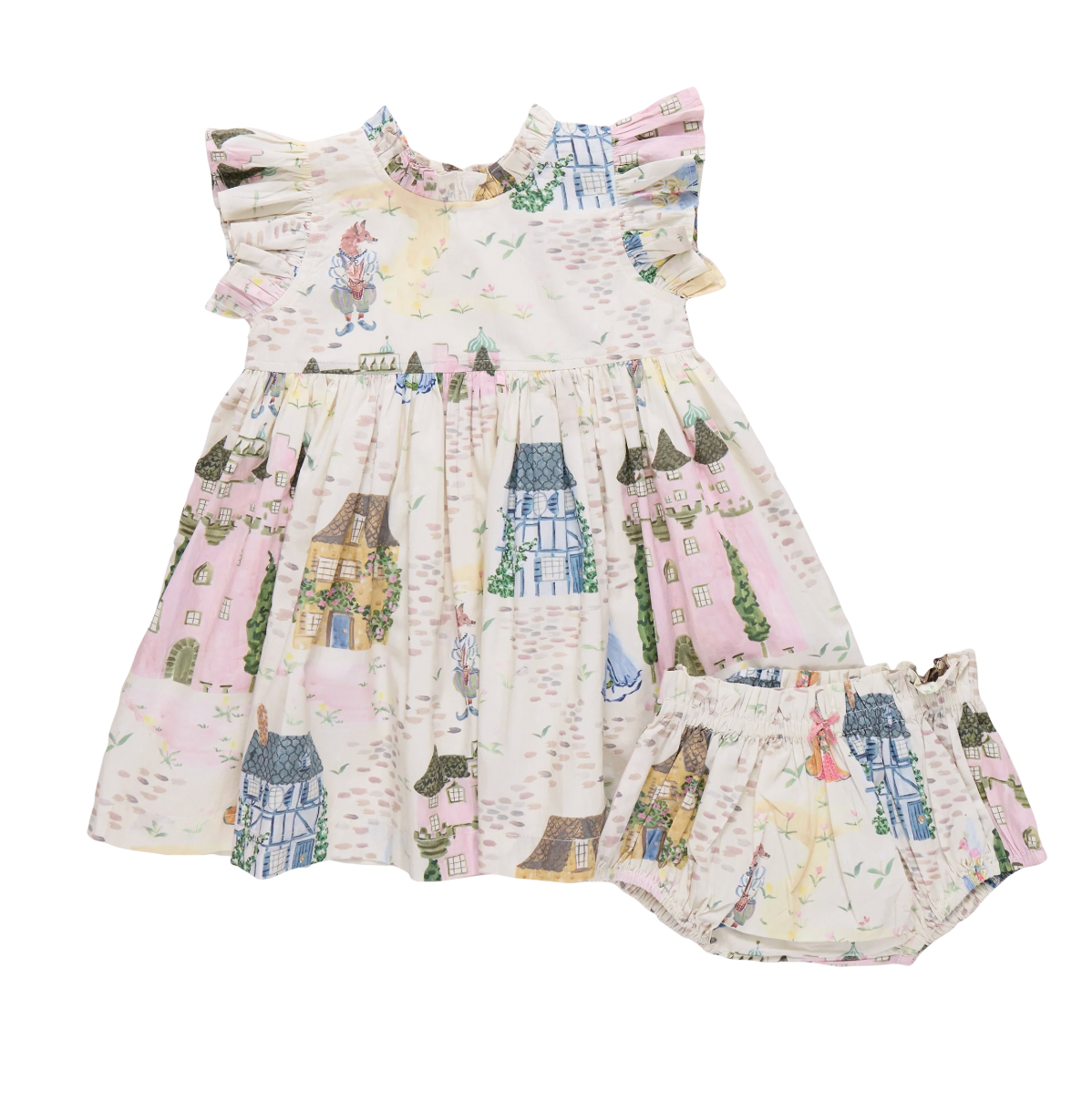 Baby Girls Jennifer Dress Set - Whimsical Castle