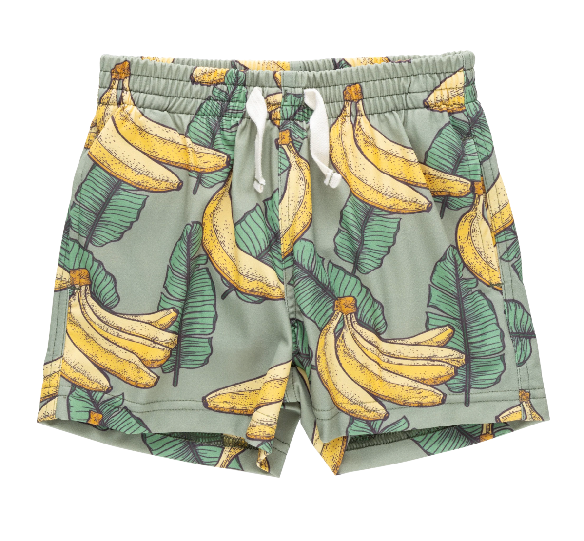 Baby Boys Swim Trunk - Green Banana Leaves