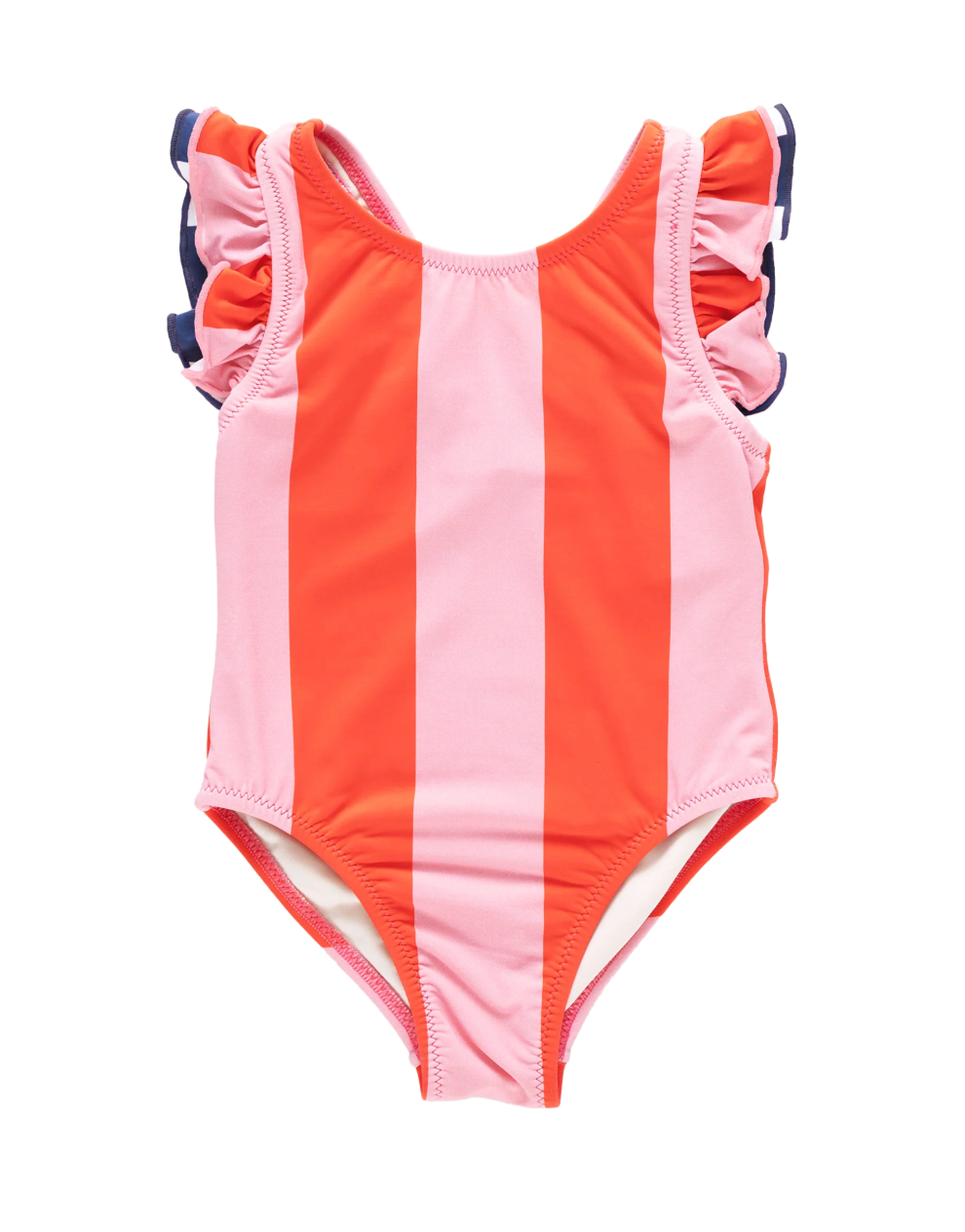 Girls Liv Suit - Pink Wide Stripe w/ Red Stripe