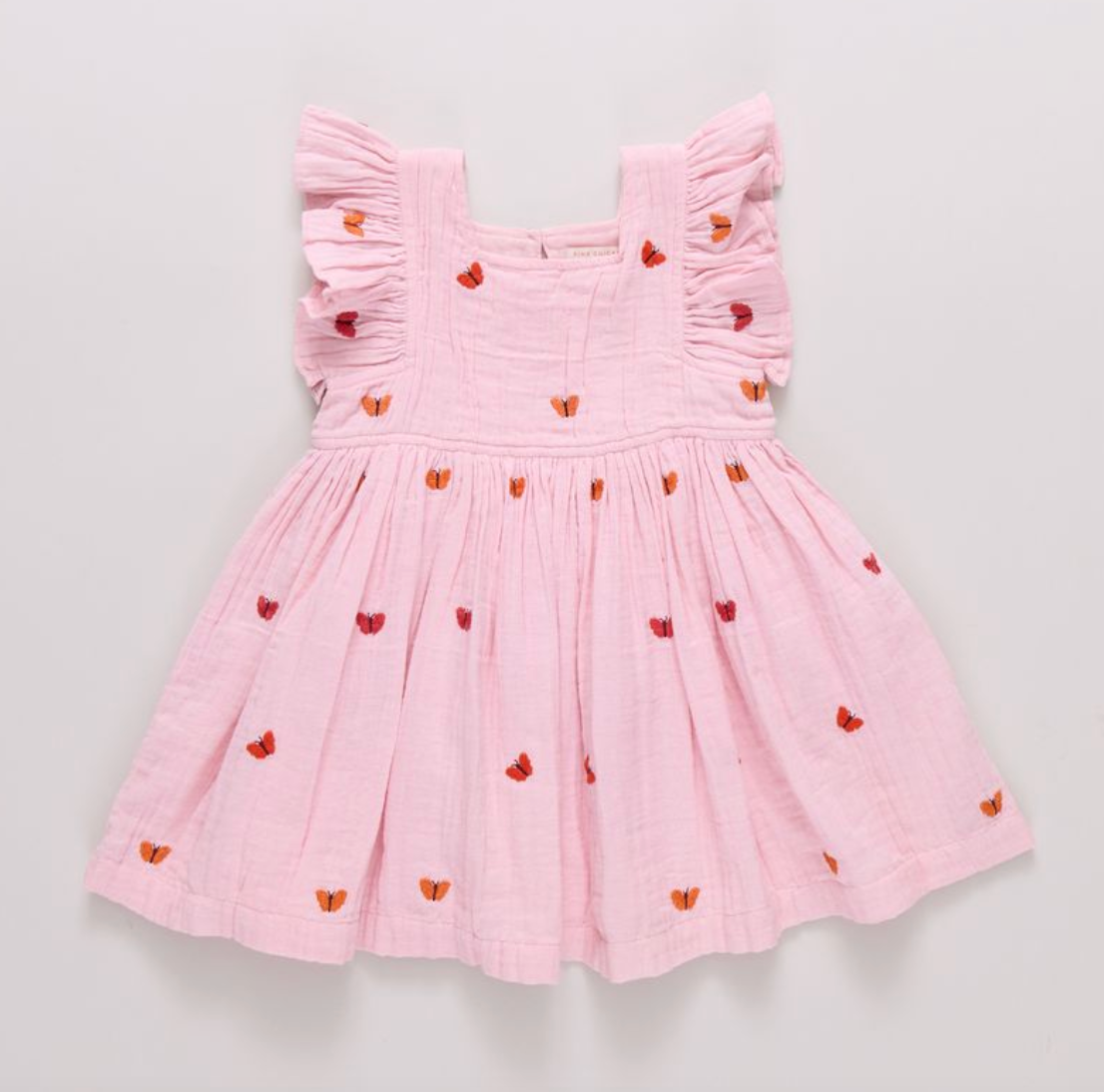 Girls Elsie Dress - Butterfly Embroidery