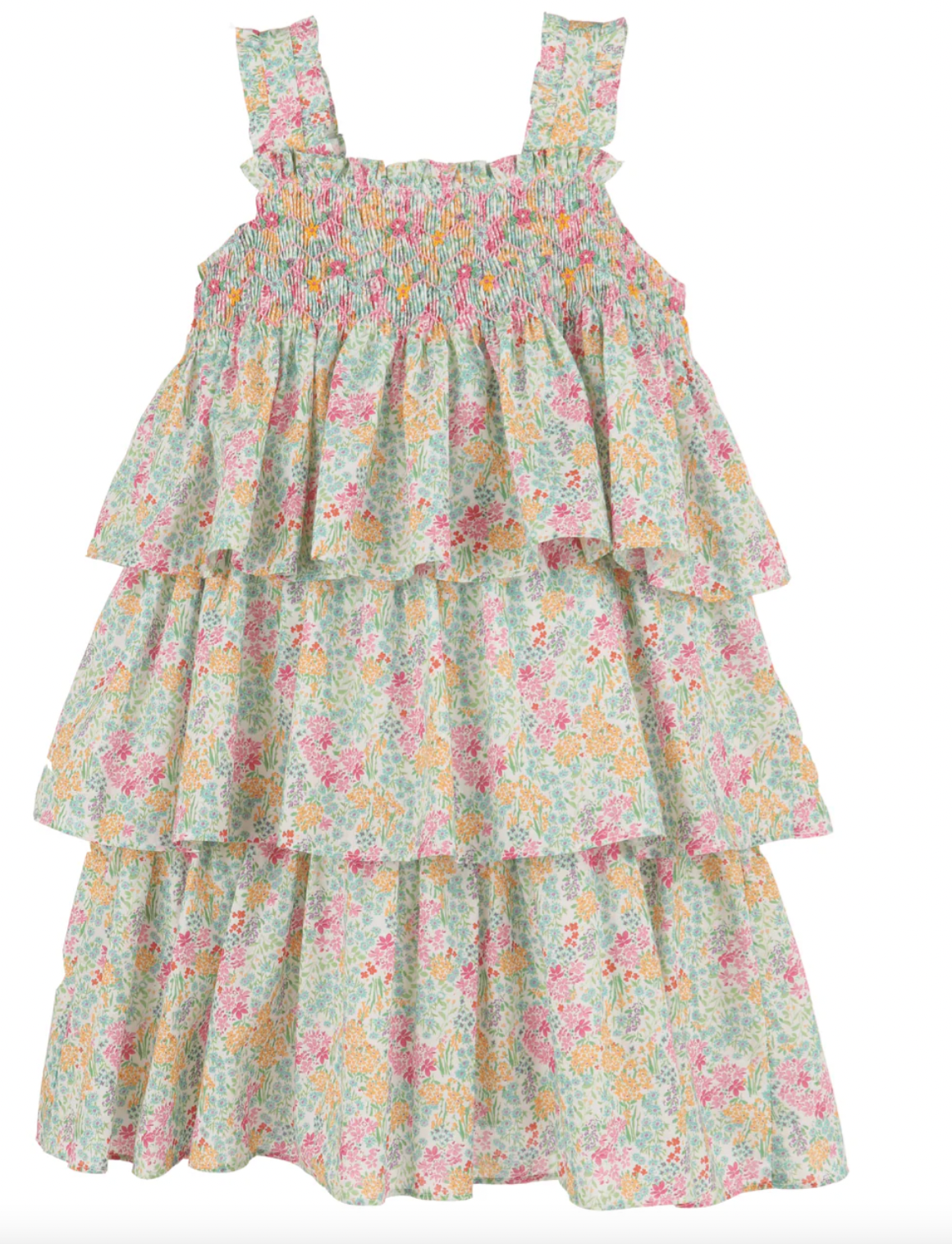 garden smock ruffle dress