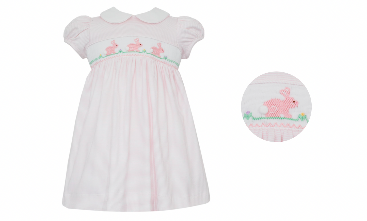 BUNNY GIRL´S - Pink knit stripe dress