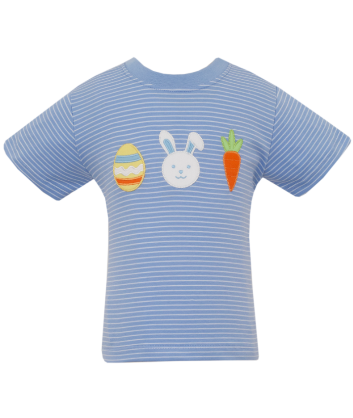 BUNNY EGG CARROT BOY´S- Blue knit stripe boy's T-shirt