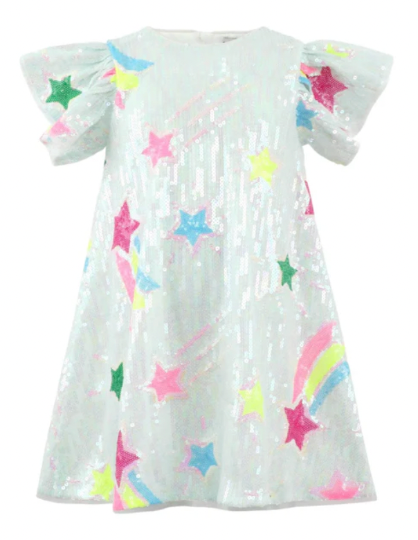 rainbow shooting star sequin dress