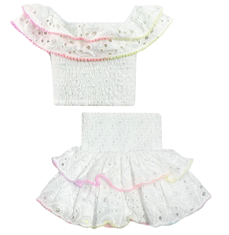 rainbow fancy eyelet set