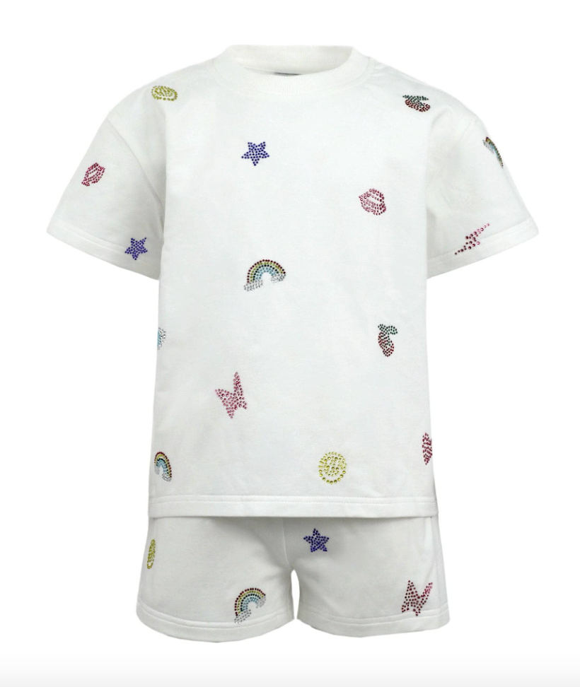 Crystal doodle short set