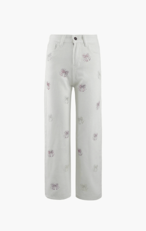 crystal rainbow bows jeans