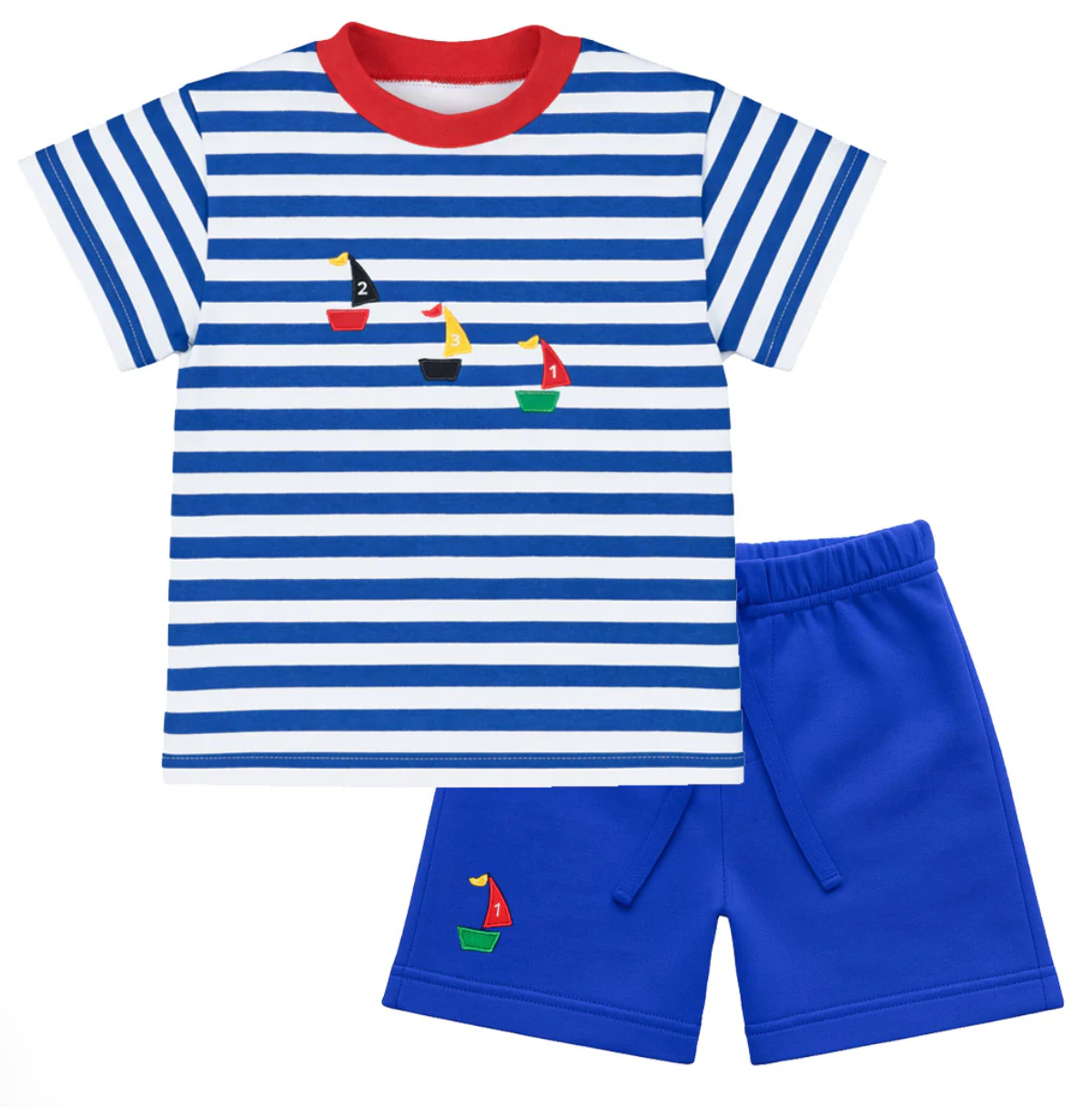Knit Short Set With Sailboats