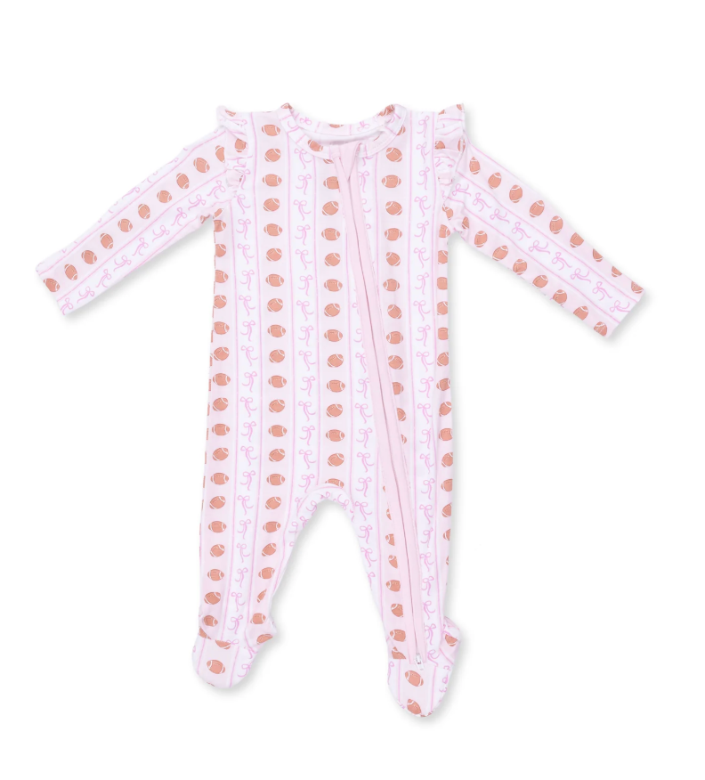 Football Bow Stripe - Convertible Romper