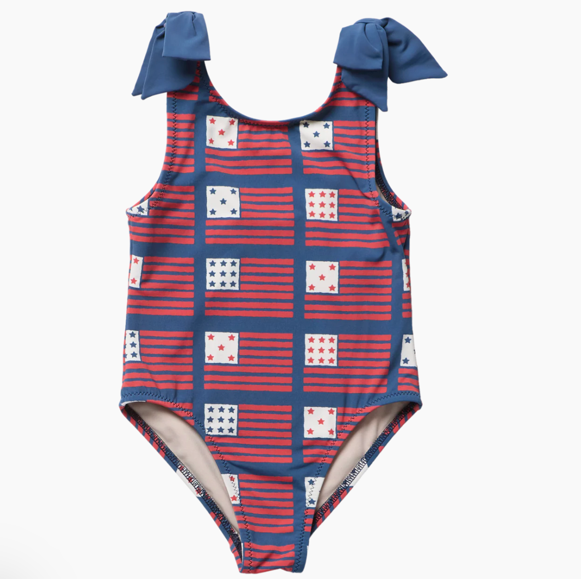 girls shelly suit - navy flags
