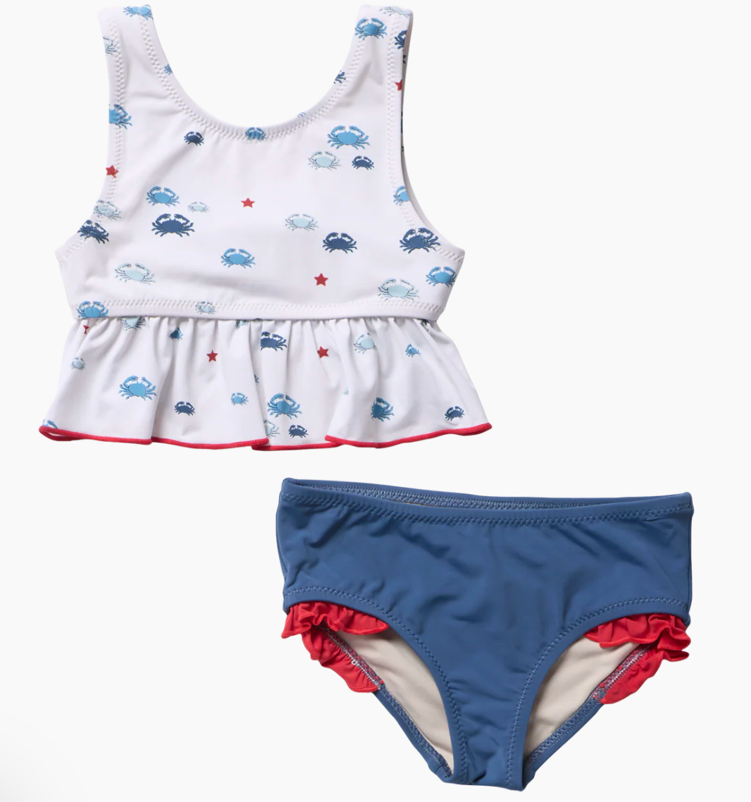 girls palmer tankini - small crabs