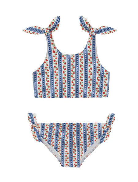 girls strawberry fields tie knot bikini