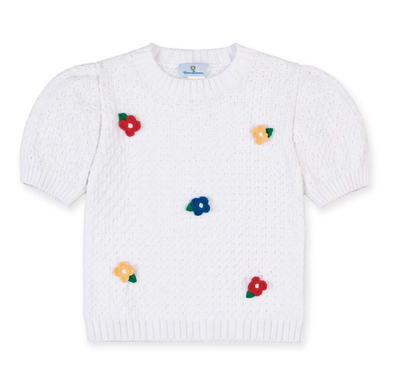 Sweater With Hand Embroidered Flowers