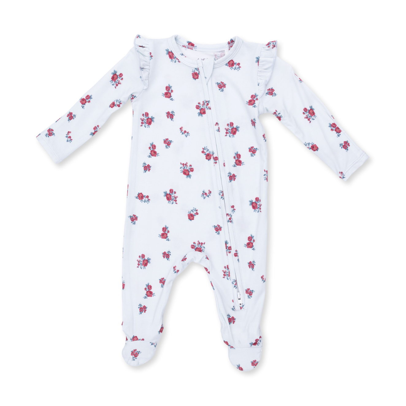 Alyssa Floral - 2 Way Ruffle Sleeve Zipper Footie