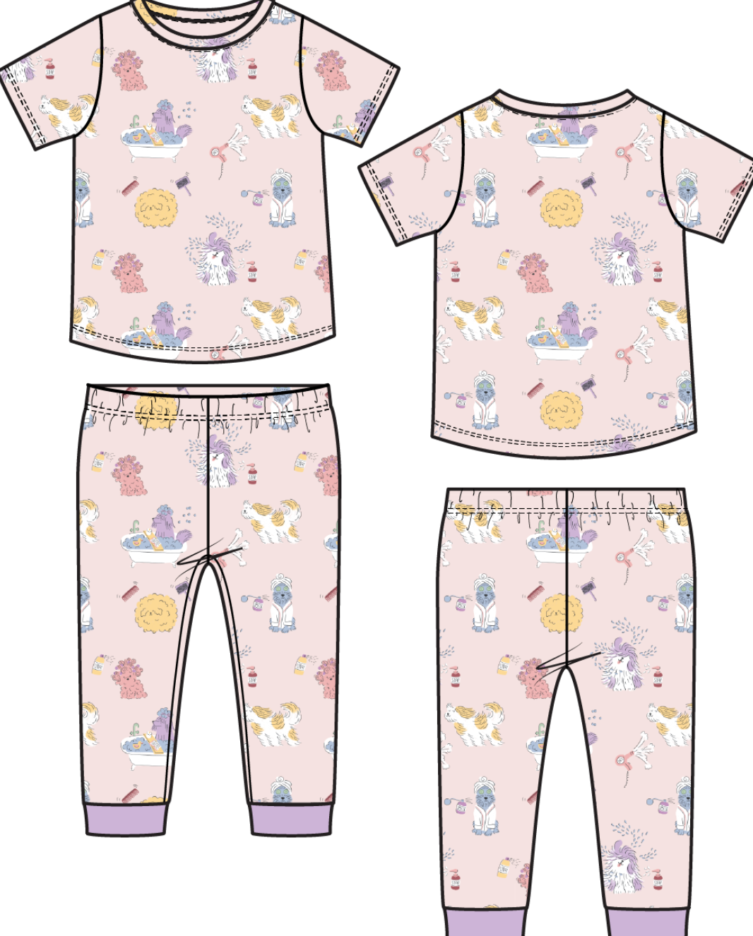 Spa Dogs - Short Sleeve Loungewear Set