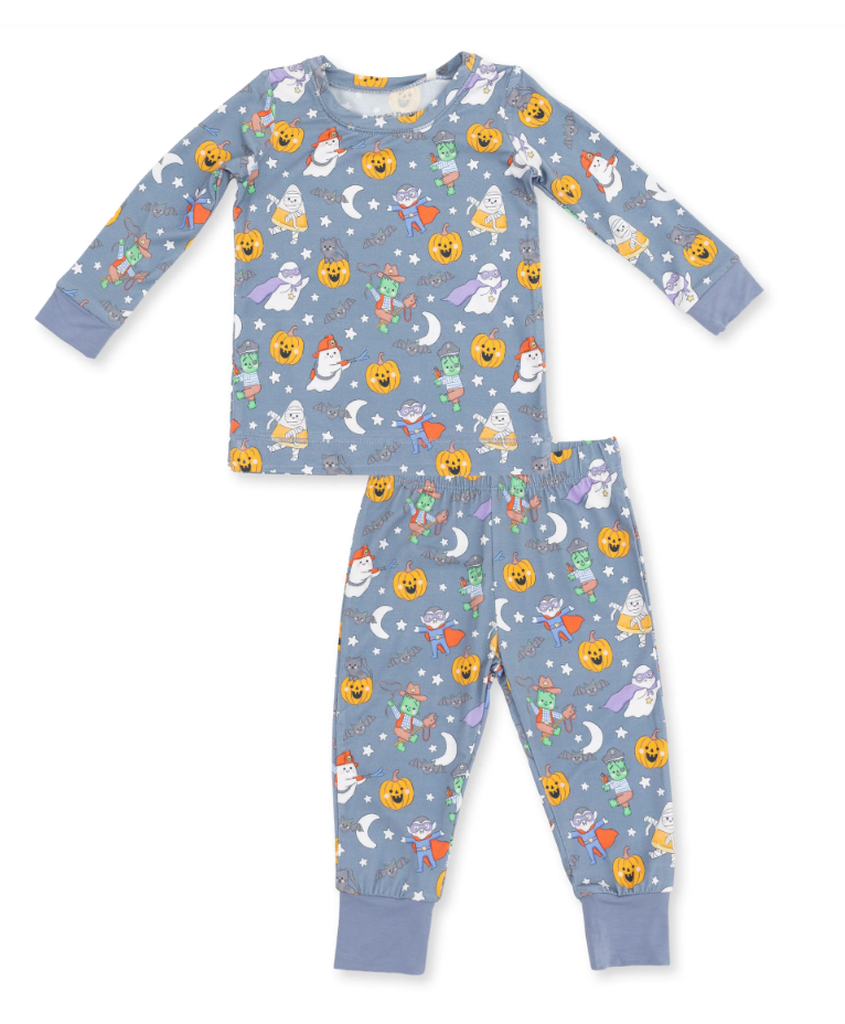 Halloween Monster Dress Up Blue - Long Sleeve Loungewear Set