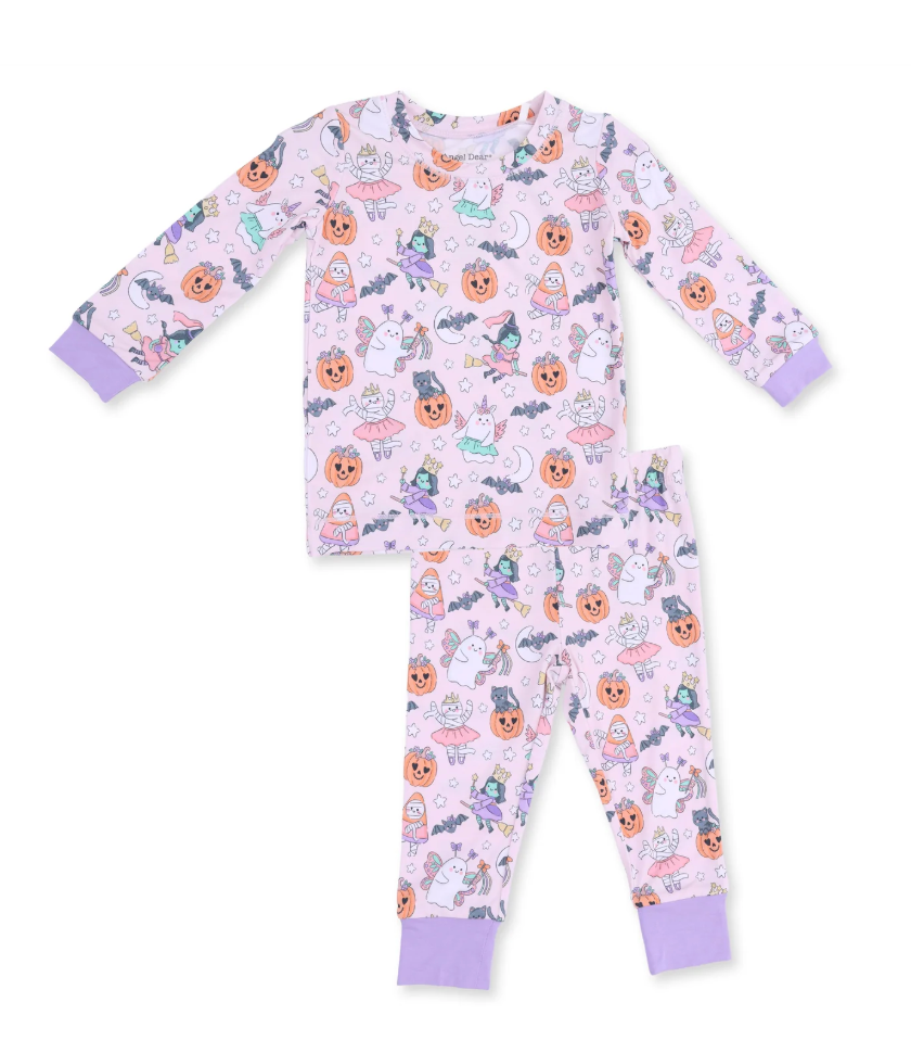 Halloween Monster Dress Up Pink - Long Sleeve Loungewear Set