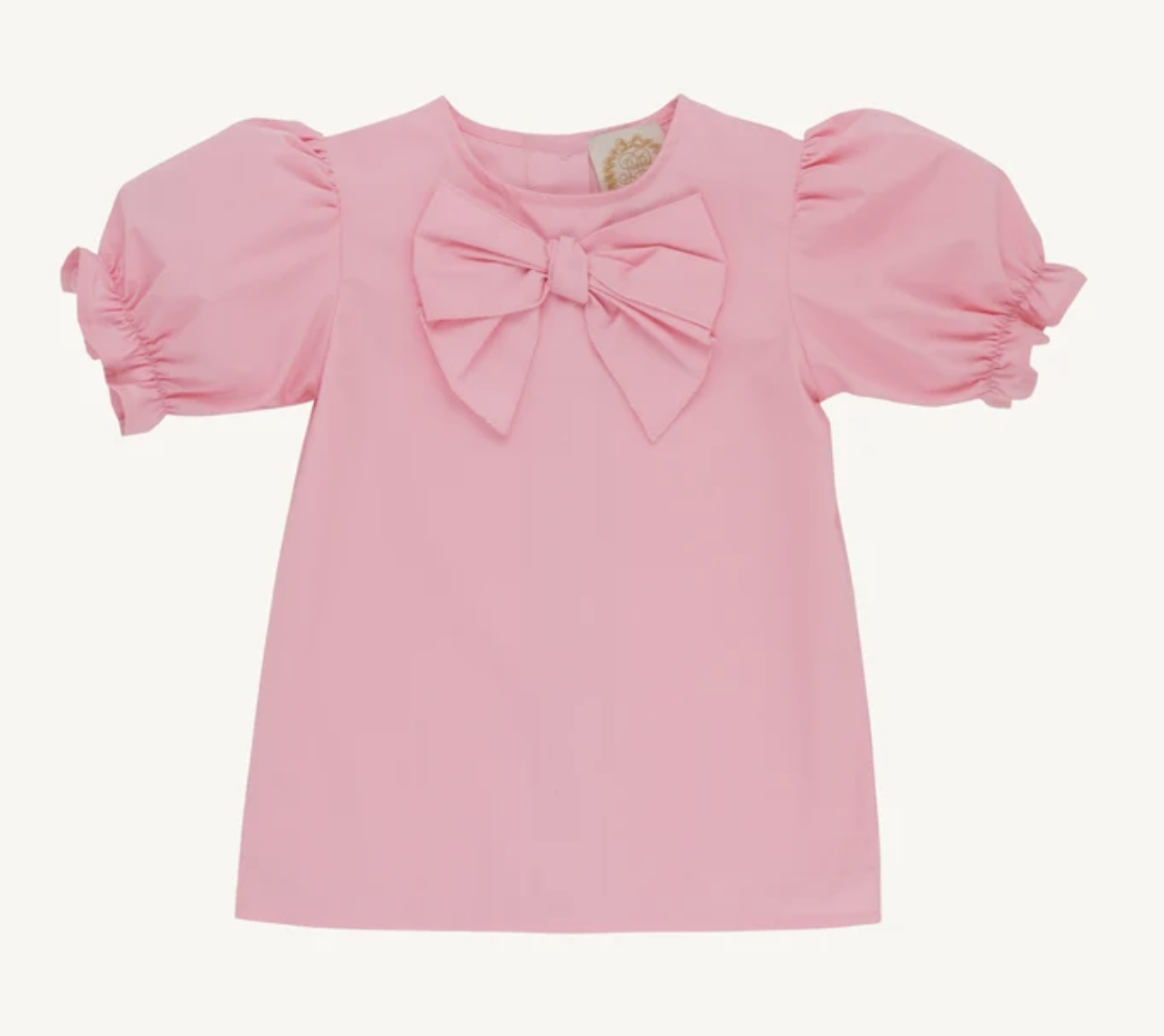 Short Sleeve Beatrice Bow Blouse- Broadcloth